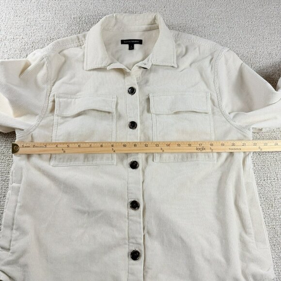 Banana Republic Corduroy Button Up Shirt Jacket Shacket Cream Women’s Size Small - Picture 5 of 7